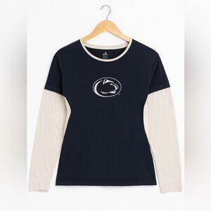 Adidas Penn State NCAA Nittany Lions PSU long sleeved, layered look t-shirt